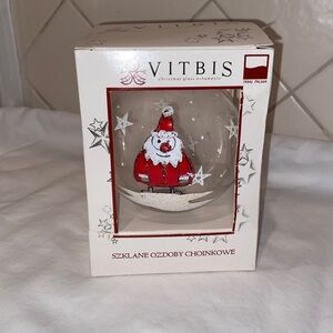 RARE Vitbis hand-painted Christmas santa hand decorated ornament